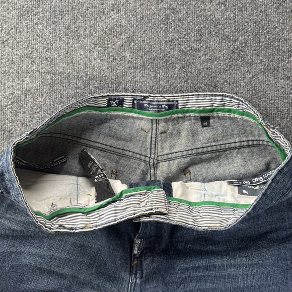 Y2K LRG Baggy Denim Jean Shorts Wide Leg JNCO Style Hip Hop Embroidered Size 36 - Picture 4 of 8